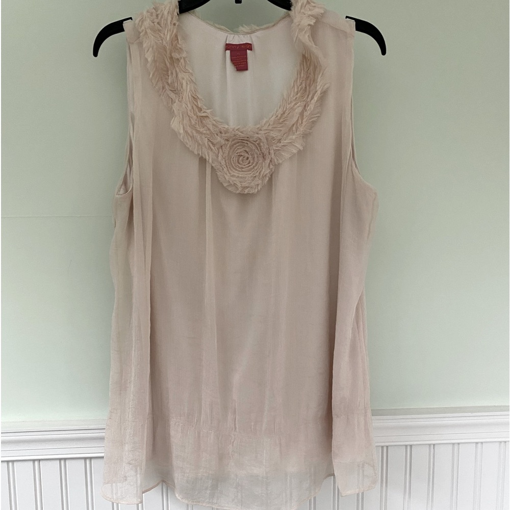 Cream sheer tank